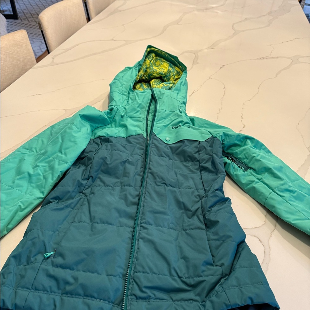 Patagonia Women's Green and Yellow Puffer Jacket